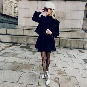 Buru Luxury Tweed Blazer Black size Small